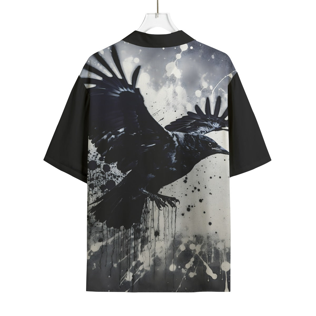 Raven's Grit Bowling Shirt | Modern Gothic Crow Spirit Design grungy urban streetwear rayon Hawaiian