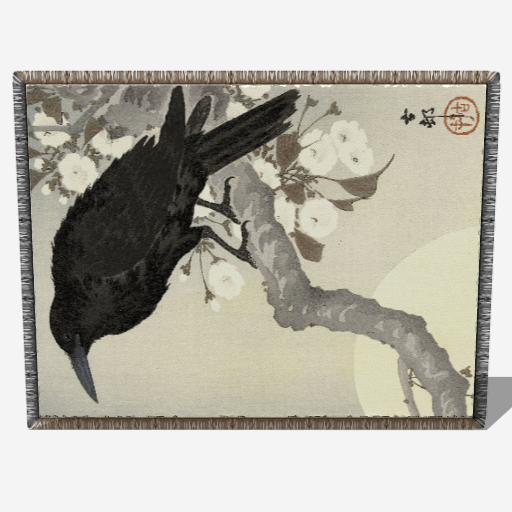 Koson Crow Artwork Woven Throw Blankets blanket blanket for sale Blankets buy crow cool raven stuff cotton crow crow blanket crow on it crows cute crow gothic blanket Halloween blanket Japanese Koson Koson Collection Ohara Koson pretty crows pretty ravens raven raven familiar raven on it raven stuff ravens tapestry the best crow the raven things with crows throw vintage art where can I get crow with a raven on it